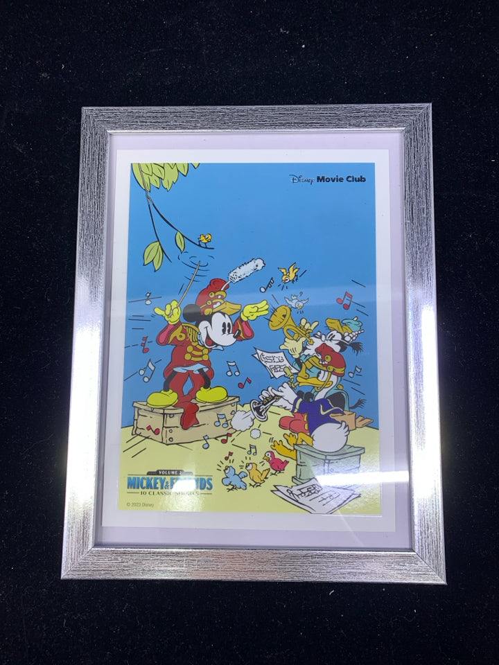 SILVER PICTURE FRAME W/ DISNEY MOVIE CLUB VOL 2 PRINT.