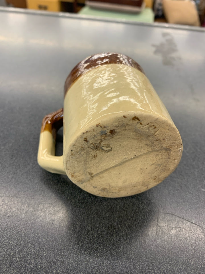 VTG BROWN, CREAM MINI CERAMIC MUG.
