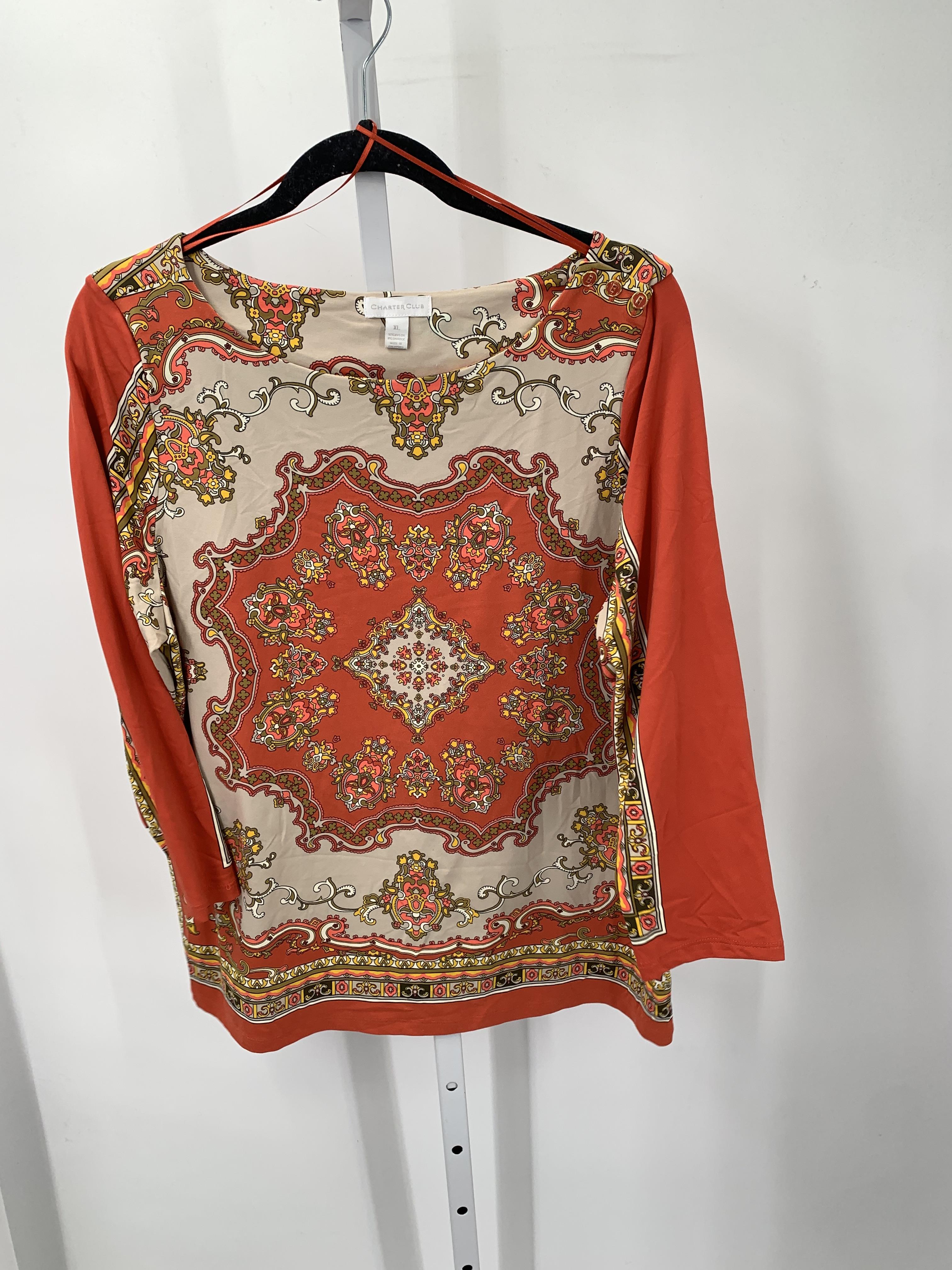 Charter Club Size Extra Large Misses 3/4 Sleeve Shirt