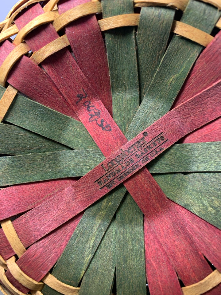 LONGABERGER MELODY TREE TRIMMING BASKET W/ LINER & TIE-ON 2003.