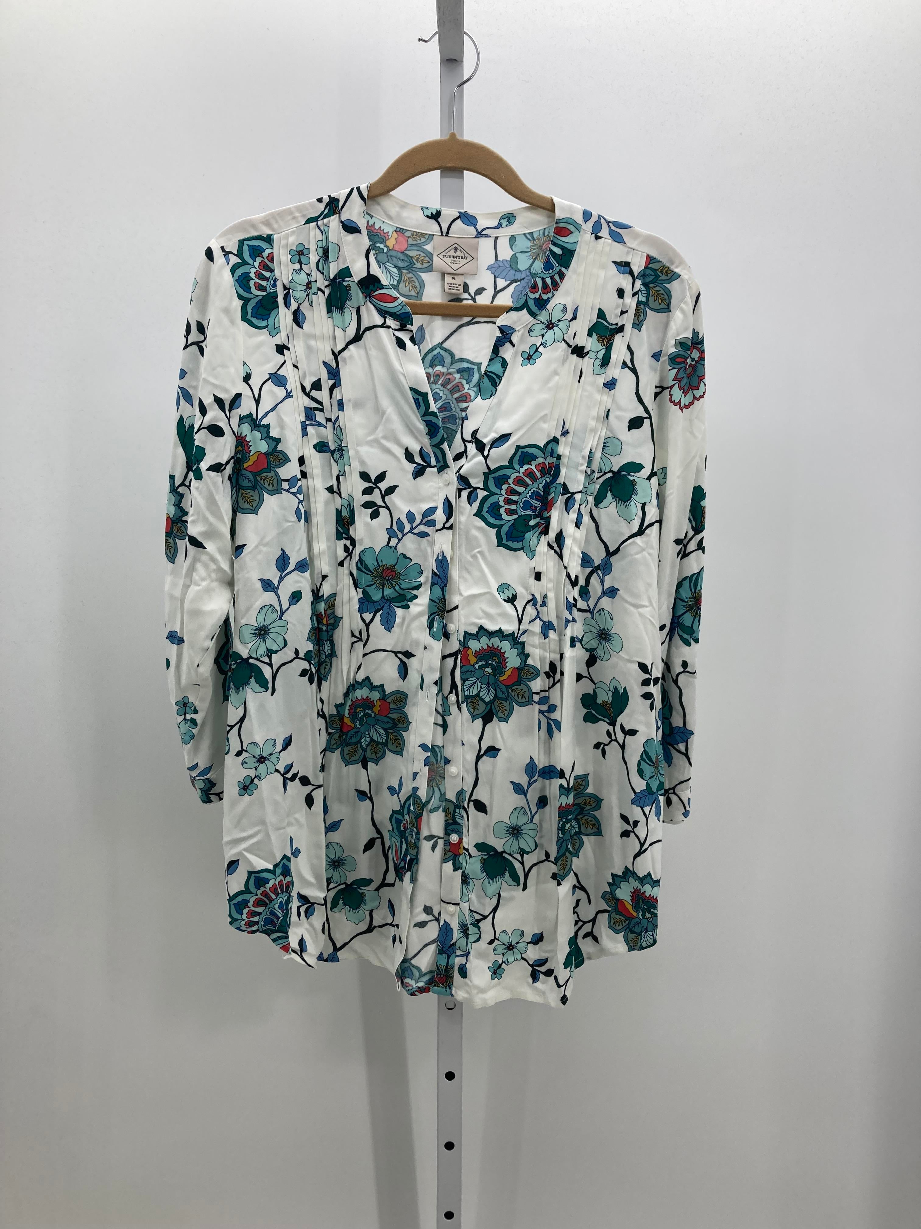 St. Johns Bay Size Large Petite Petite 3/4 Sleeve Shirt