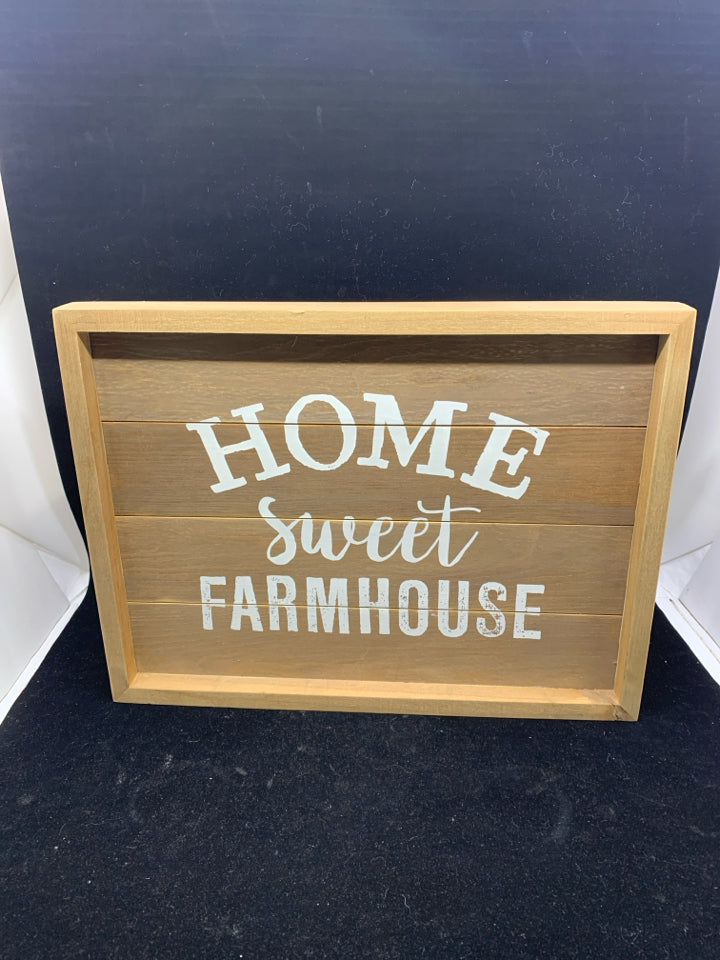 FAUX WOOD HOME SWEET FARMHOUSE WALL ART.