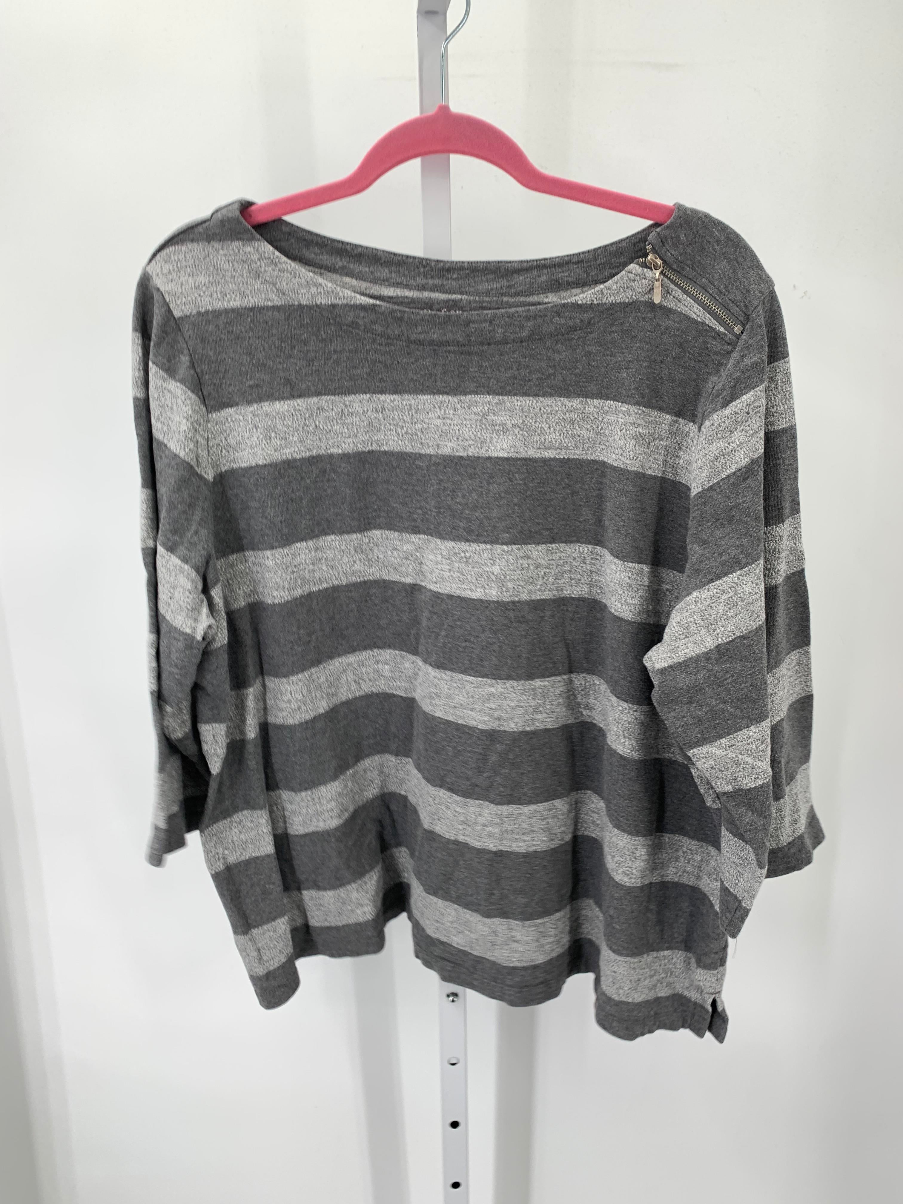 Croft & Barrow Size 2X Womens 3/4 Sleeve Shirt