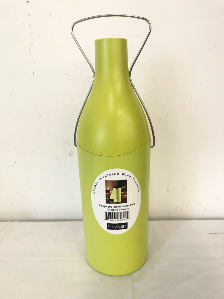 NEON YELLOW SKYBAR WINE BOTTLE CARRIER.