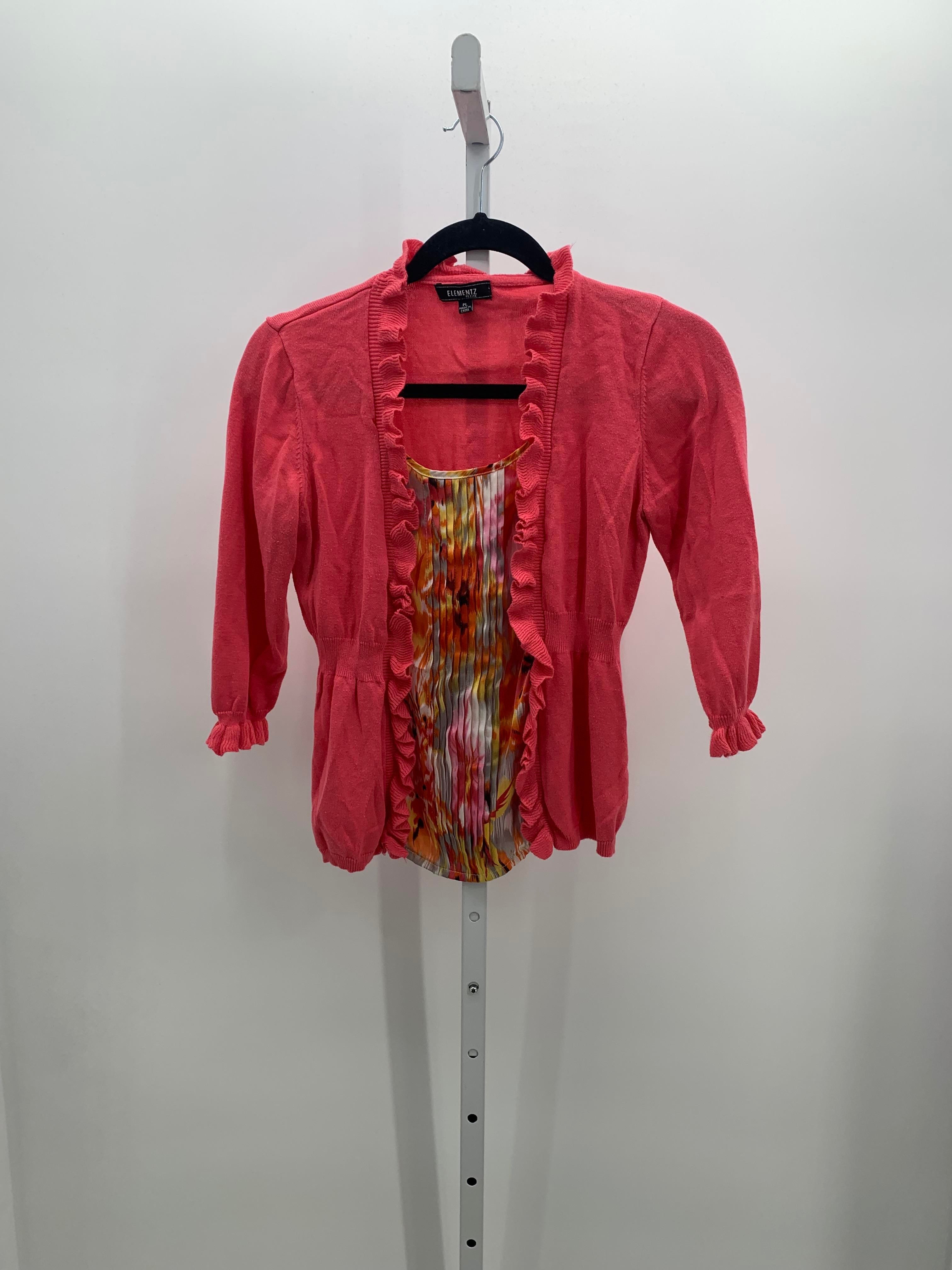 Elementz Size Large Petite Petite 3/4 Sleeve Sweater