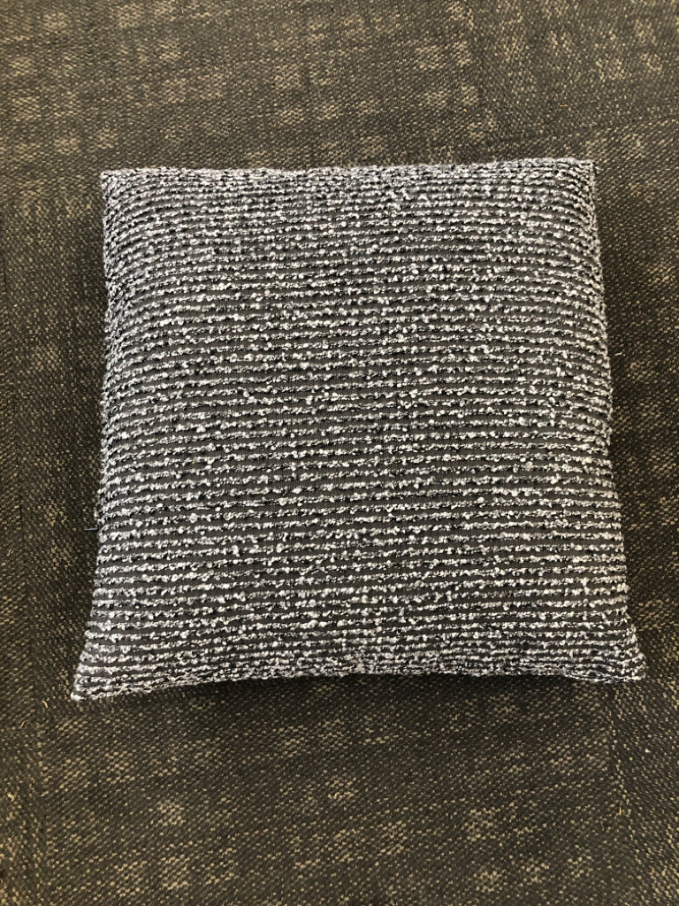 GRAY FLUFF STRIPE PILLOW.