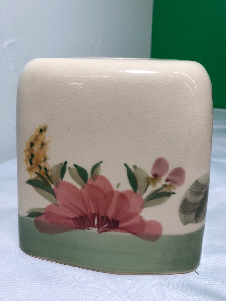 CERAMIC FLORAL TISSUE BOX COVER.