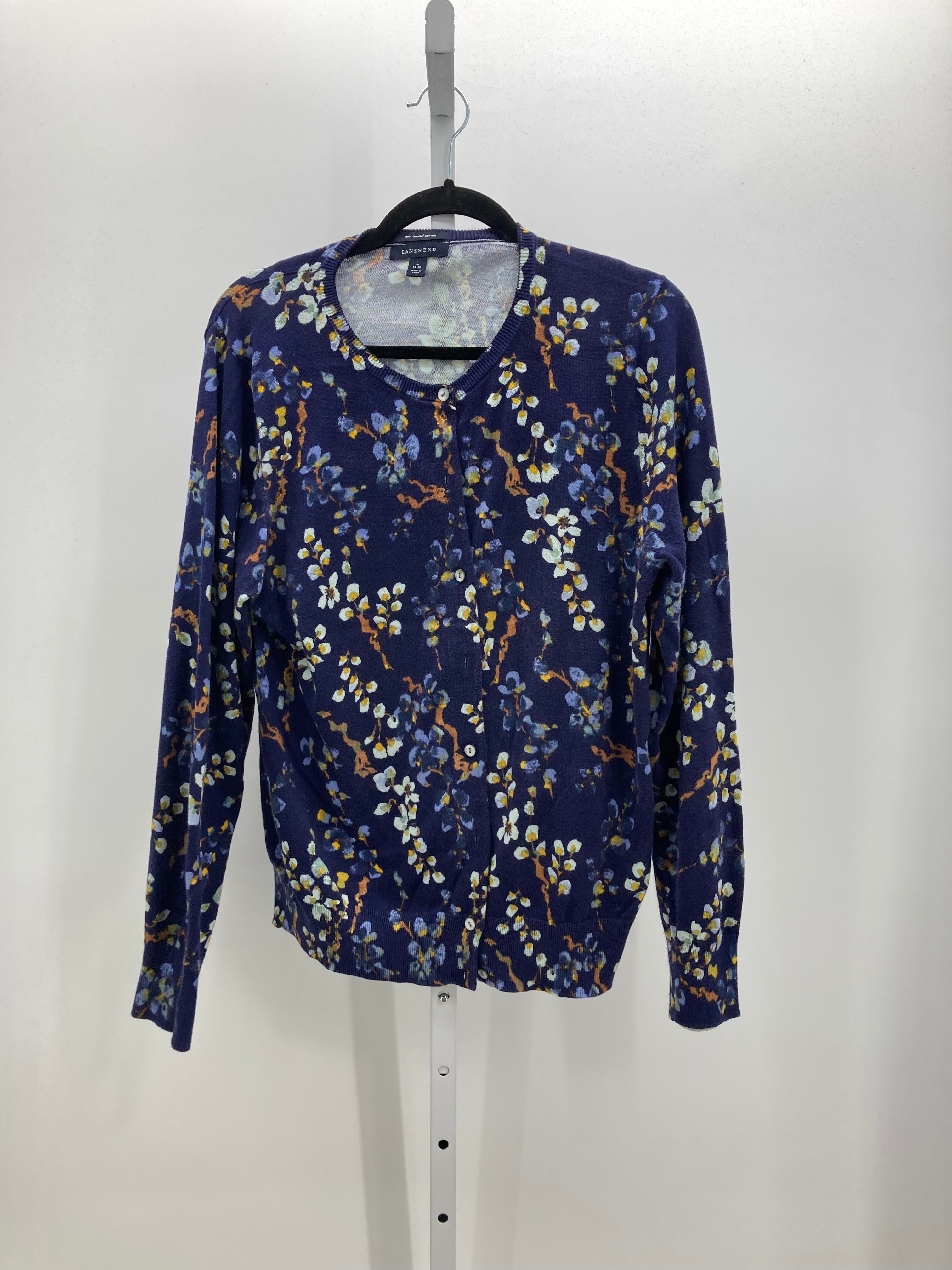 Lands End Size Large Misses Long Slv Sweater