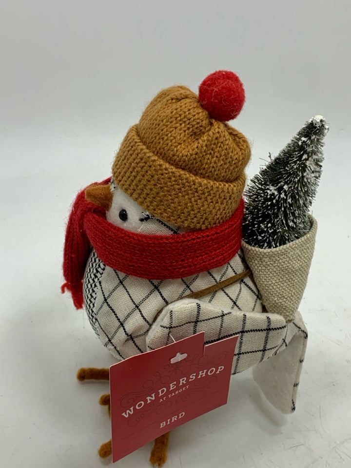 2 FELT CHICKADEE BUNDLED UP W/ TAGS.