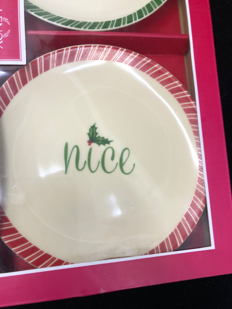 NIB 2 NAUGHTY/NICE PLATES LENOX.