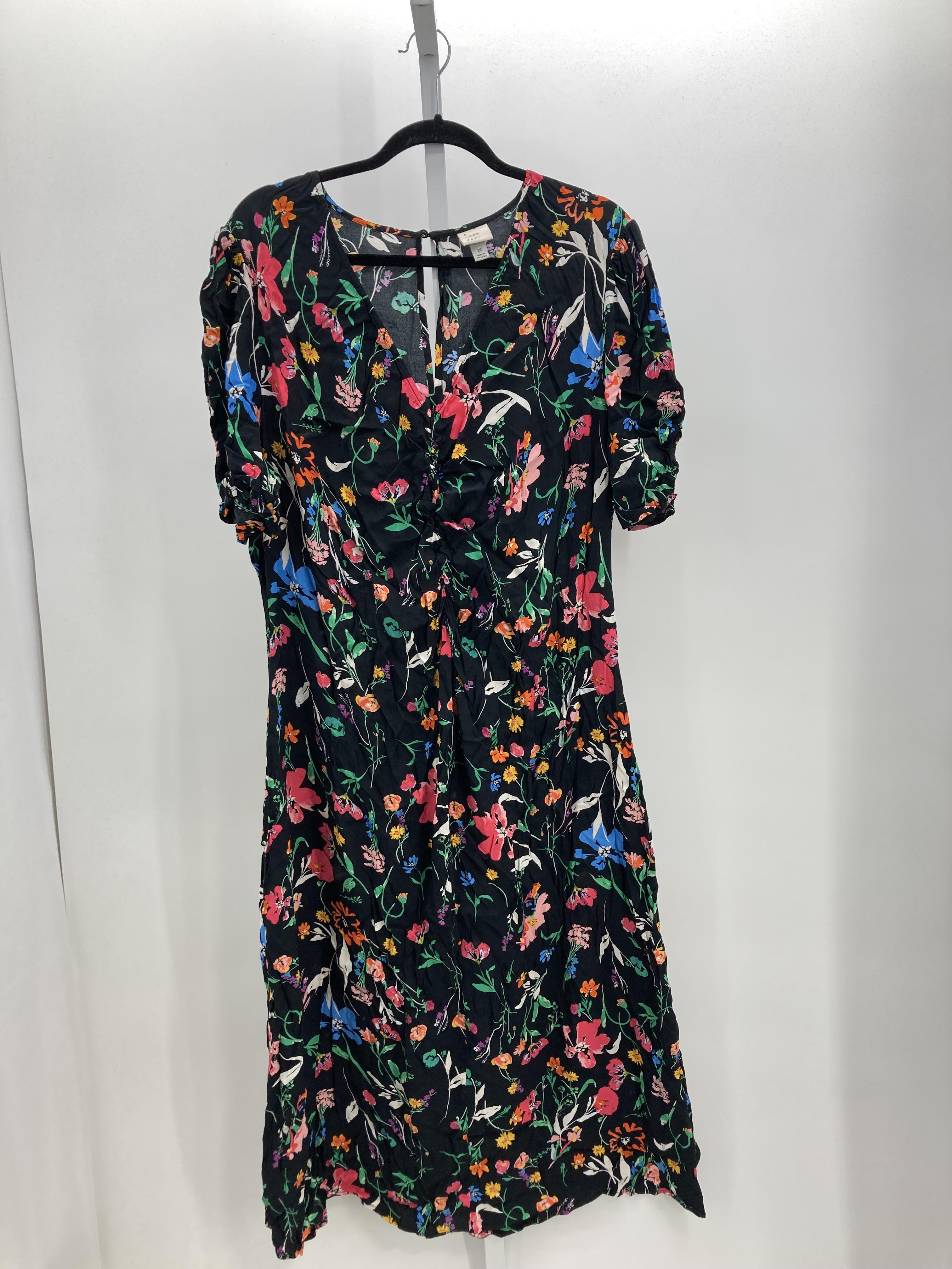 A New Day Size 1X Womens Short Sleeve Dress