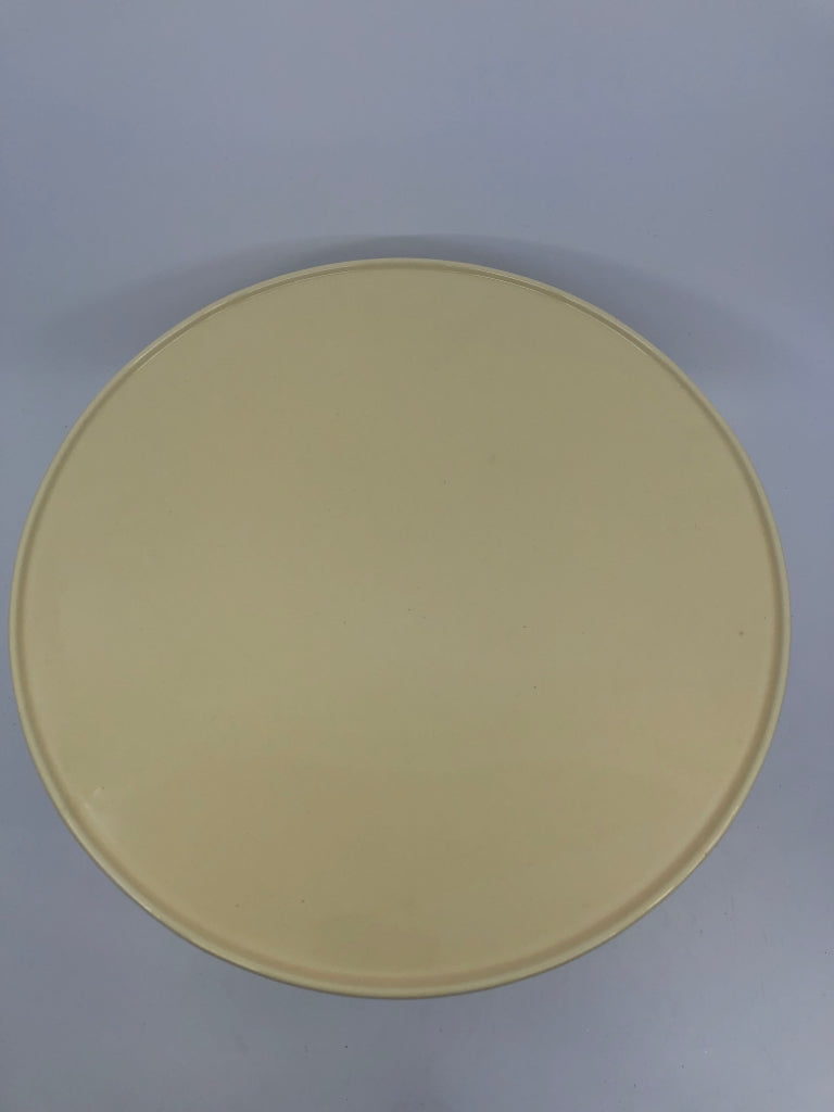 CERAMIC LIGHT YELLOW CAKE PLATE.