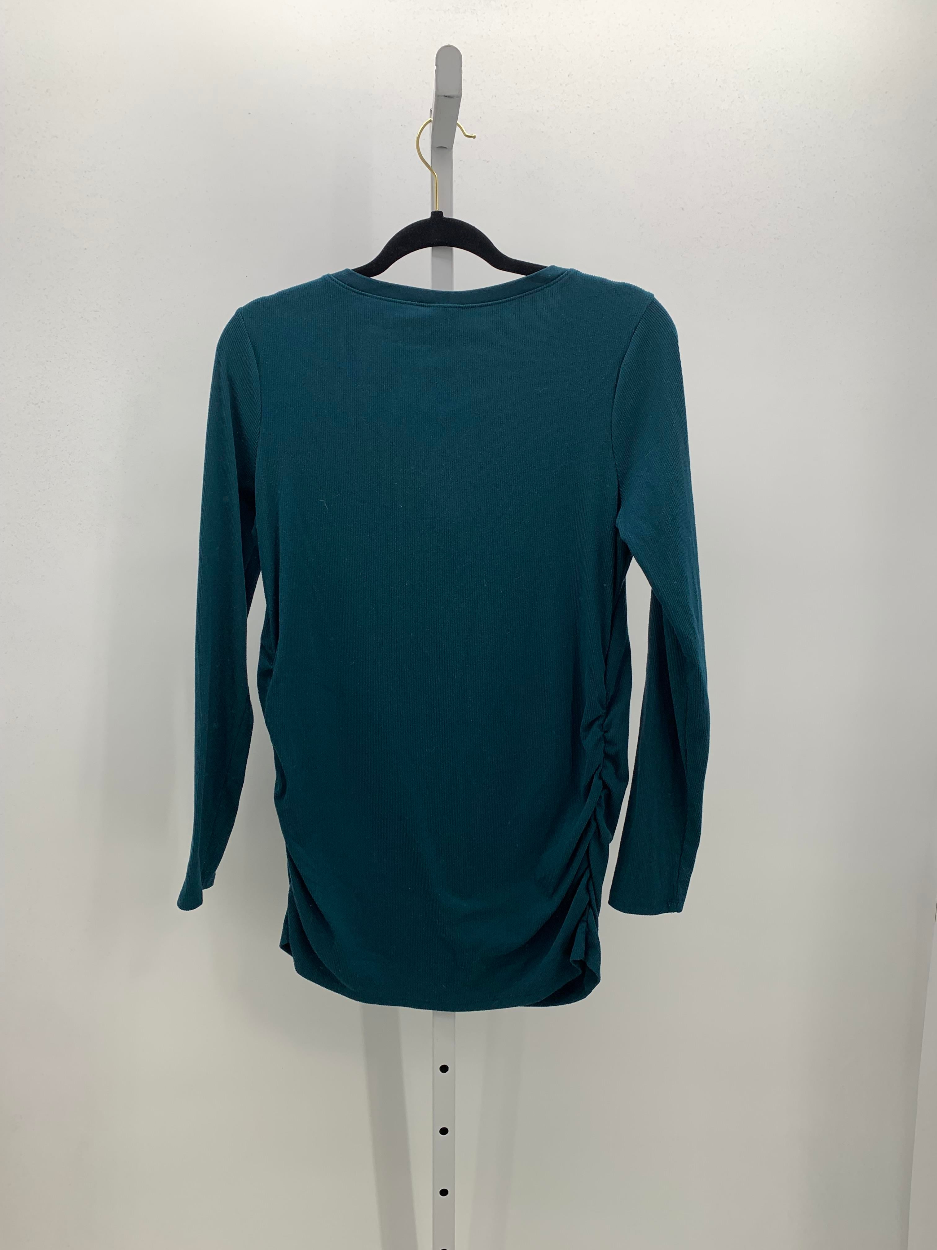 Time and Tru Teal Size Medium Maternity Long Sleeve Shirt