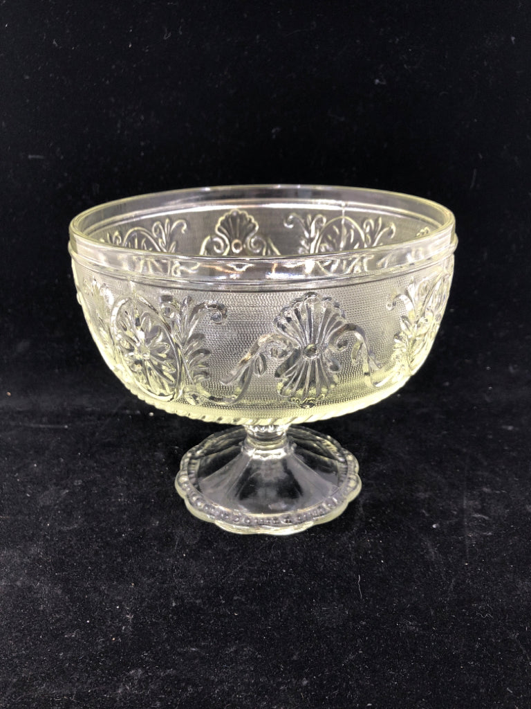 VTG YELLOW OPAQUE TINTED CANDY DISH/PLANTER.