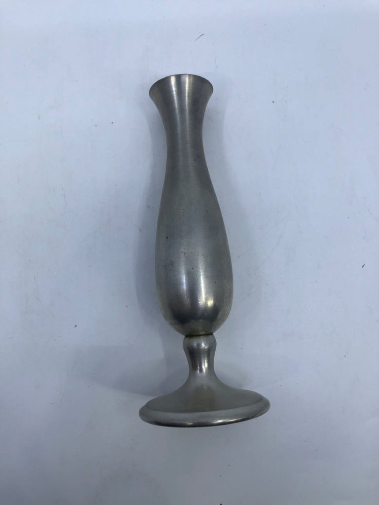 PEWTER BUD VASE.