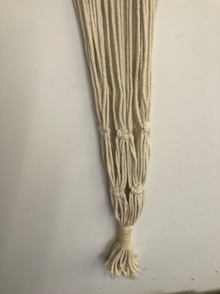 WHITE MACRAME WALL ART.