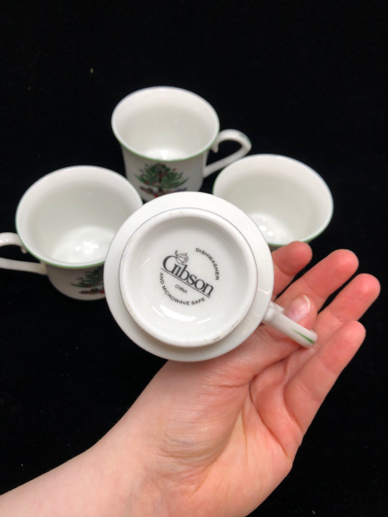 16PC GIBSON XMAS TREE DISH SET SVC FOR 4.