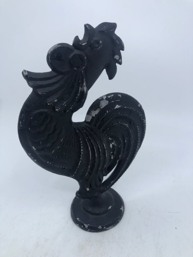 HEAVY BLACK METAL DISTRESSED ROOSTER.