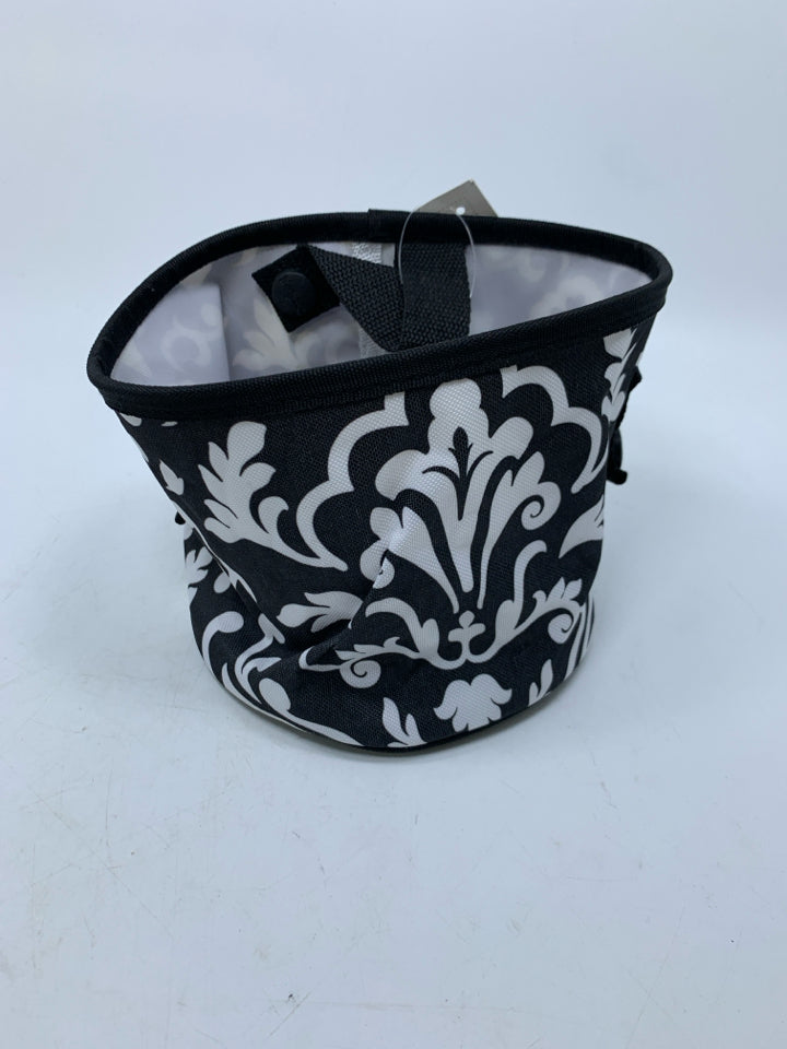 NEW BLACK/WHITE PAISLEY PATTERN FABRIC OH SNAP BIN.