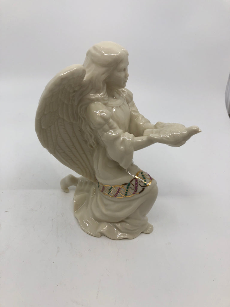 LENOX ANGEL OF PEACE-CHINA JEWELS HOLDING DOVE.