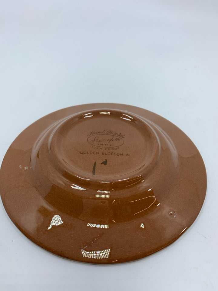SM VTG GOLDEN BLOSSOM POTTERY PLATE.