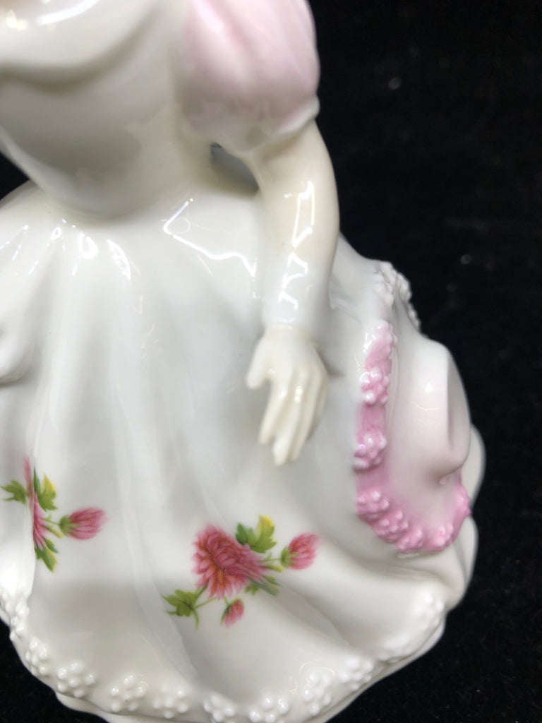 VTG NOVEMBER FIGURE OF THE MONTH- GIRL W PINK FLORAL- IN BOX.
