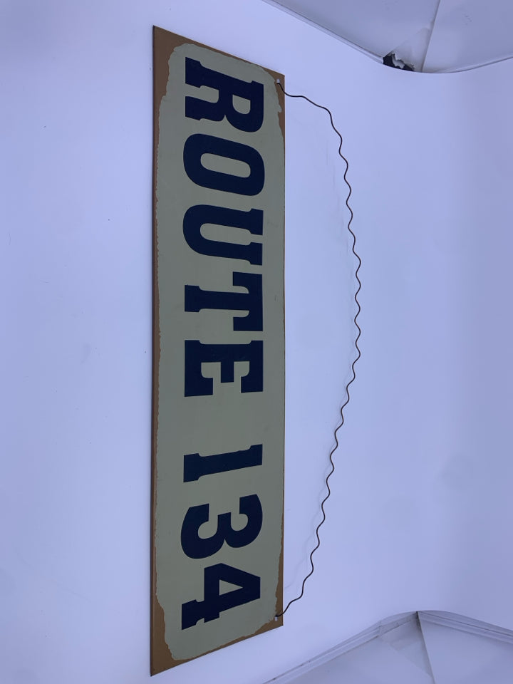 ROUTE 134 METAL WALL HANGING.