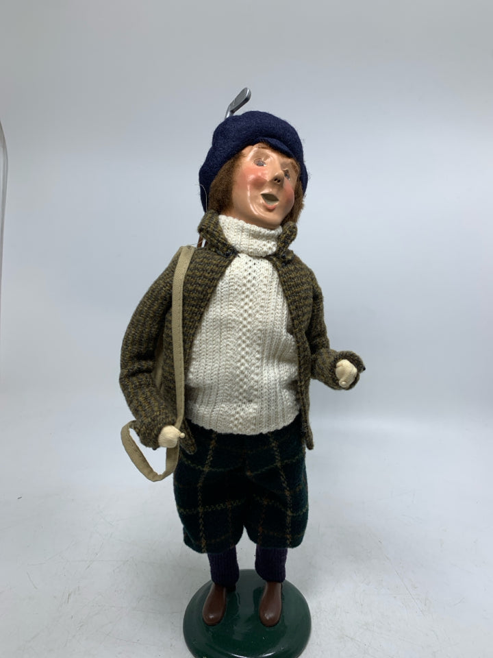 VTG MAN GOLFER W/ GOLF BAG & 3 CLUBS 2001.