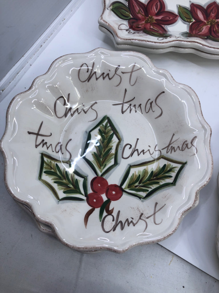 8 PC CHRISTMAS TREE SERVING SET.
