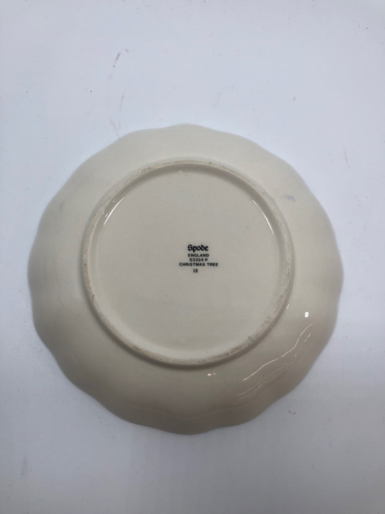 SPODE CHRISTMAS TREE ROUND FLUTED DISH.