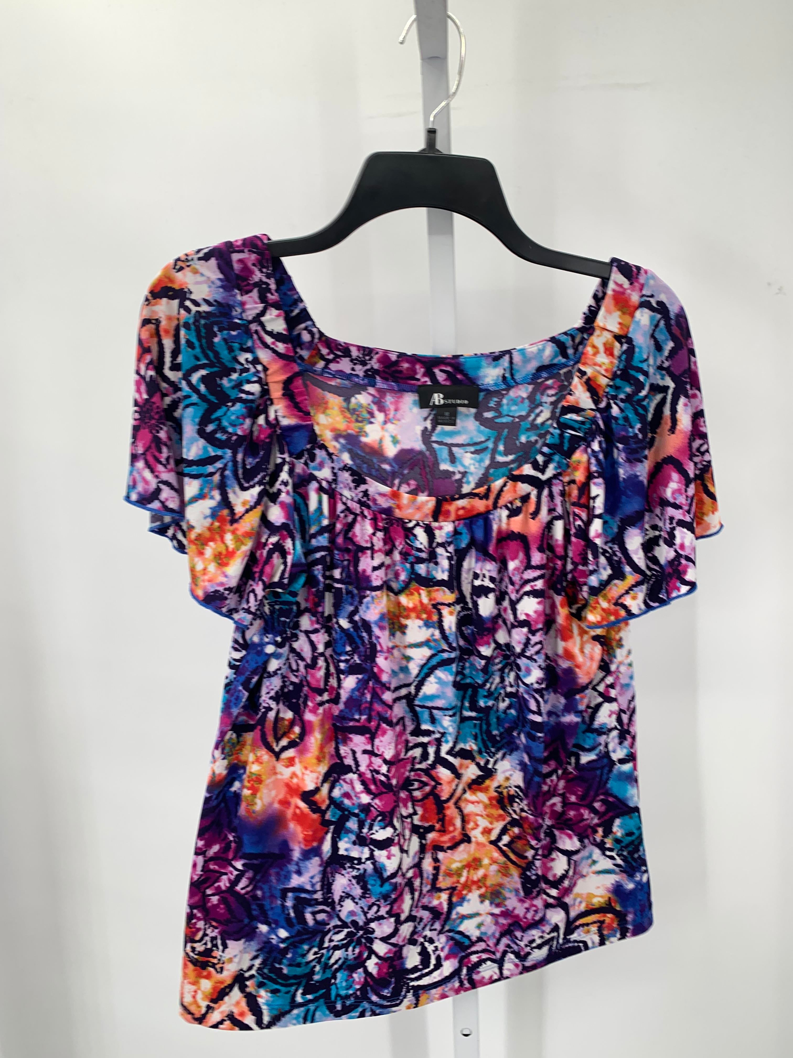 Ab Studio Size Medium Misses Short Sleeve Shirt