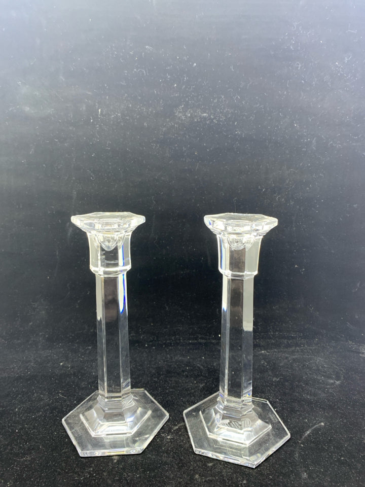 2 HEAVY TAPER CANDLE HOLDERS.