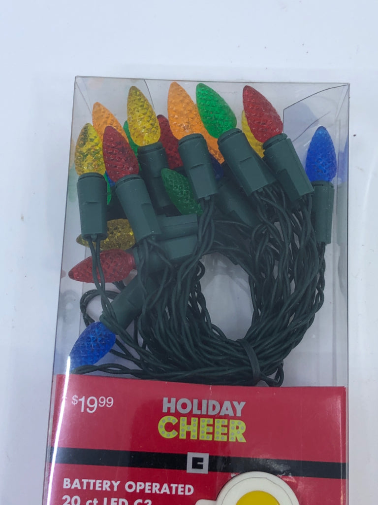 NIB HOLIDAY CHEER BATTERY OPERATED LIGHT SET.