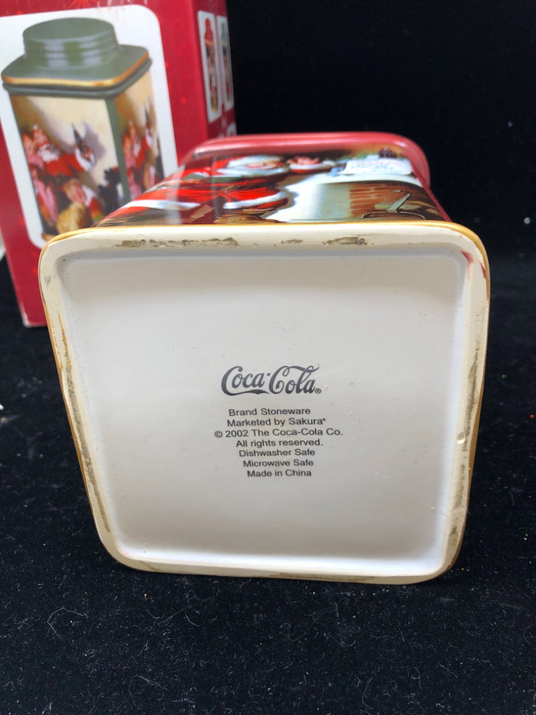 NIB HOLIDAY COKE CANISTER.