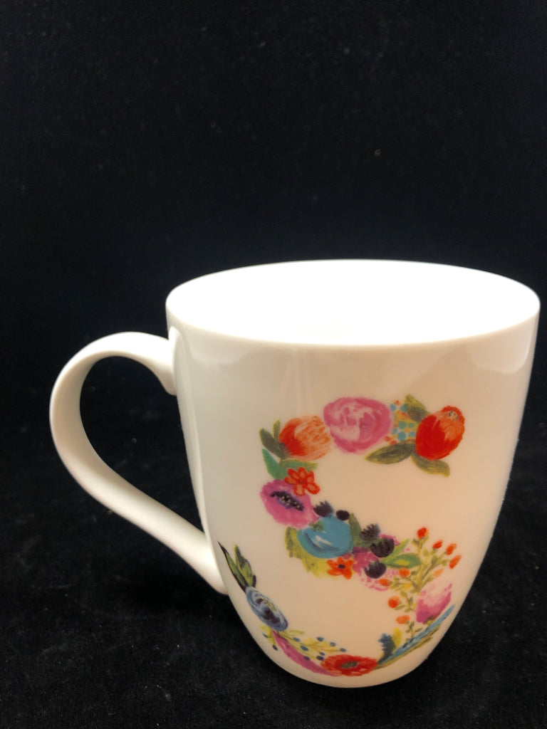 PFALTZGRAFF "S" FLORAL MUG.