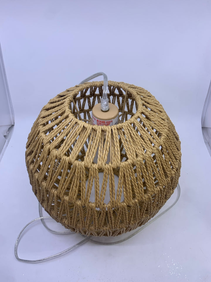 TWINE WRAPPED HANGING LAMP.