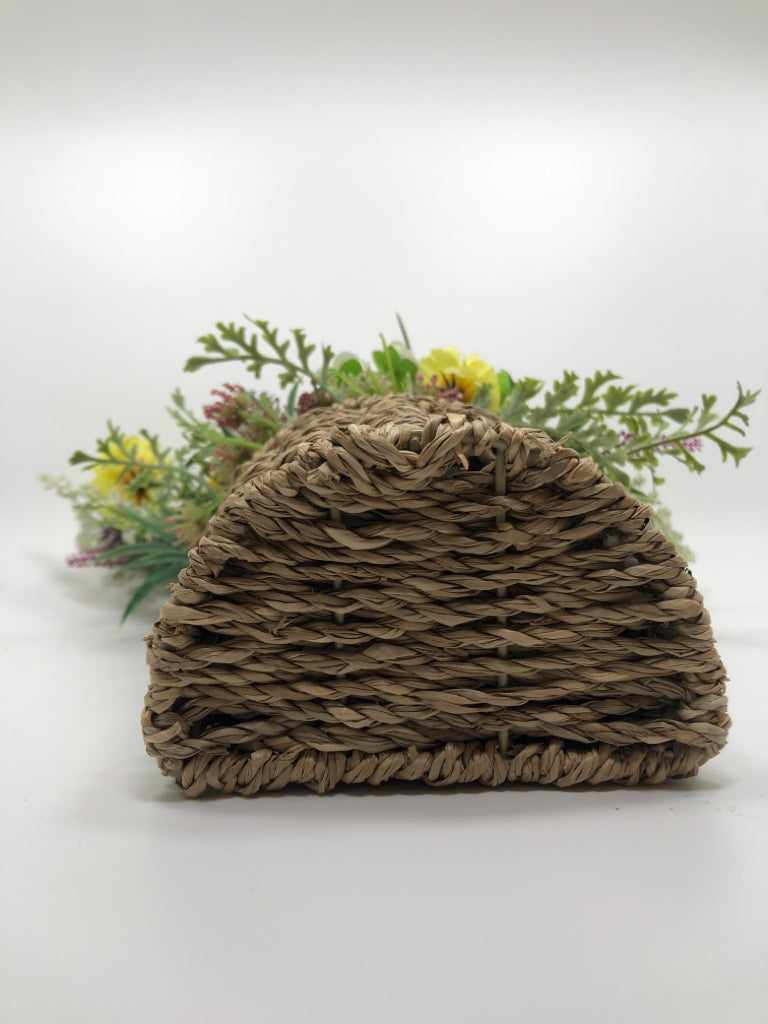 FAUX WILDFLOWERS IN BASKET WALL DECOR.