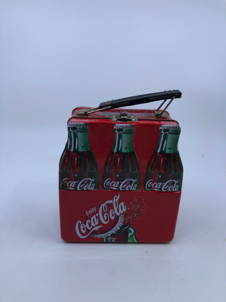 CASE OF COKE TIN W/ HANDLE.