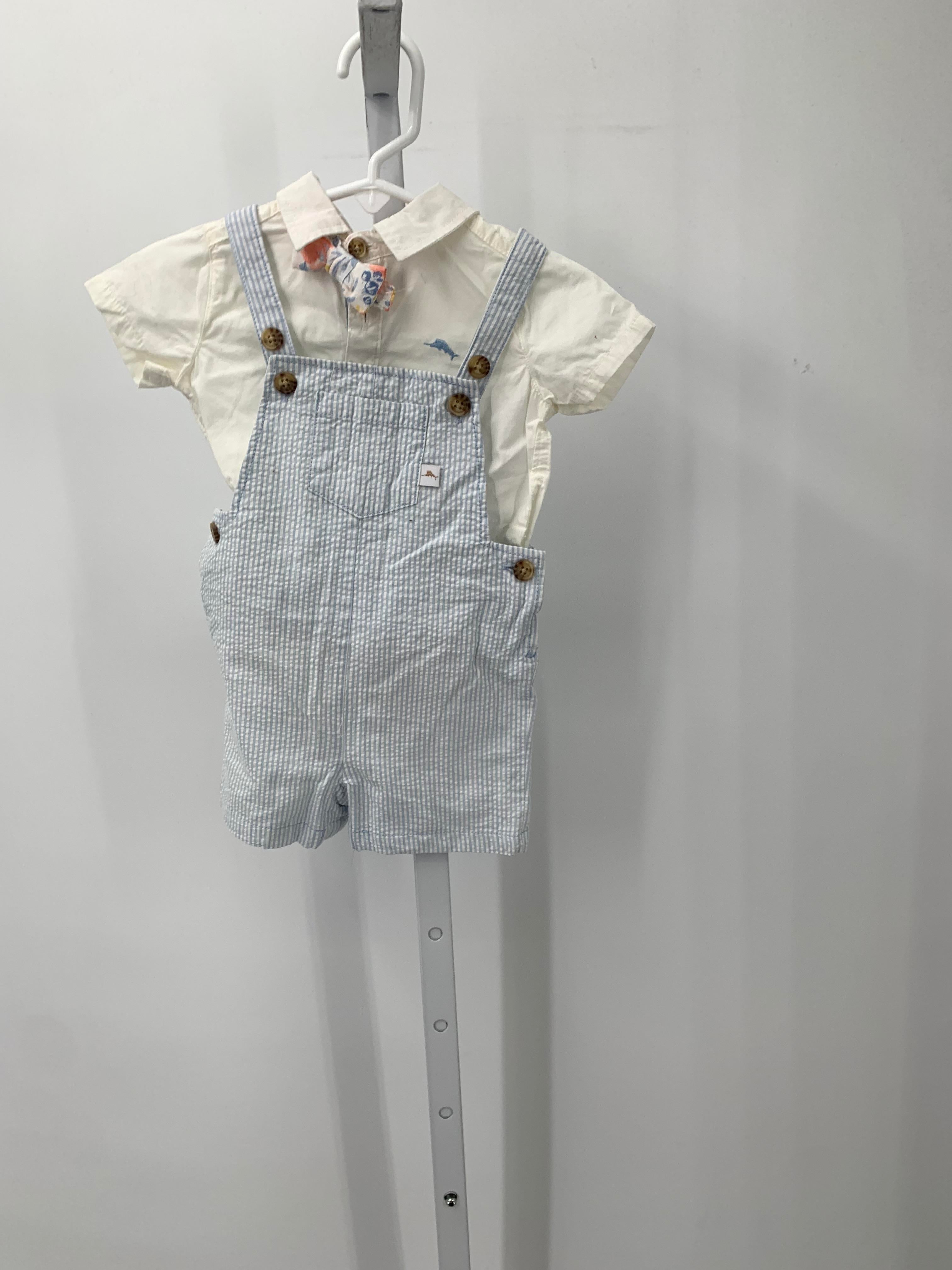 BTN DOWN SHIRT STRIPES SHORTALLS AND BOW TIE