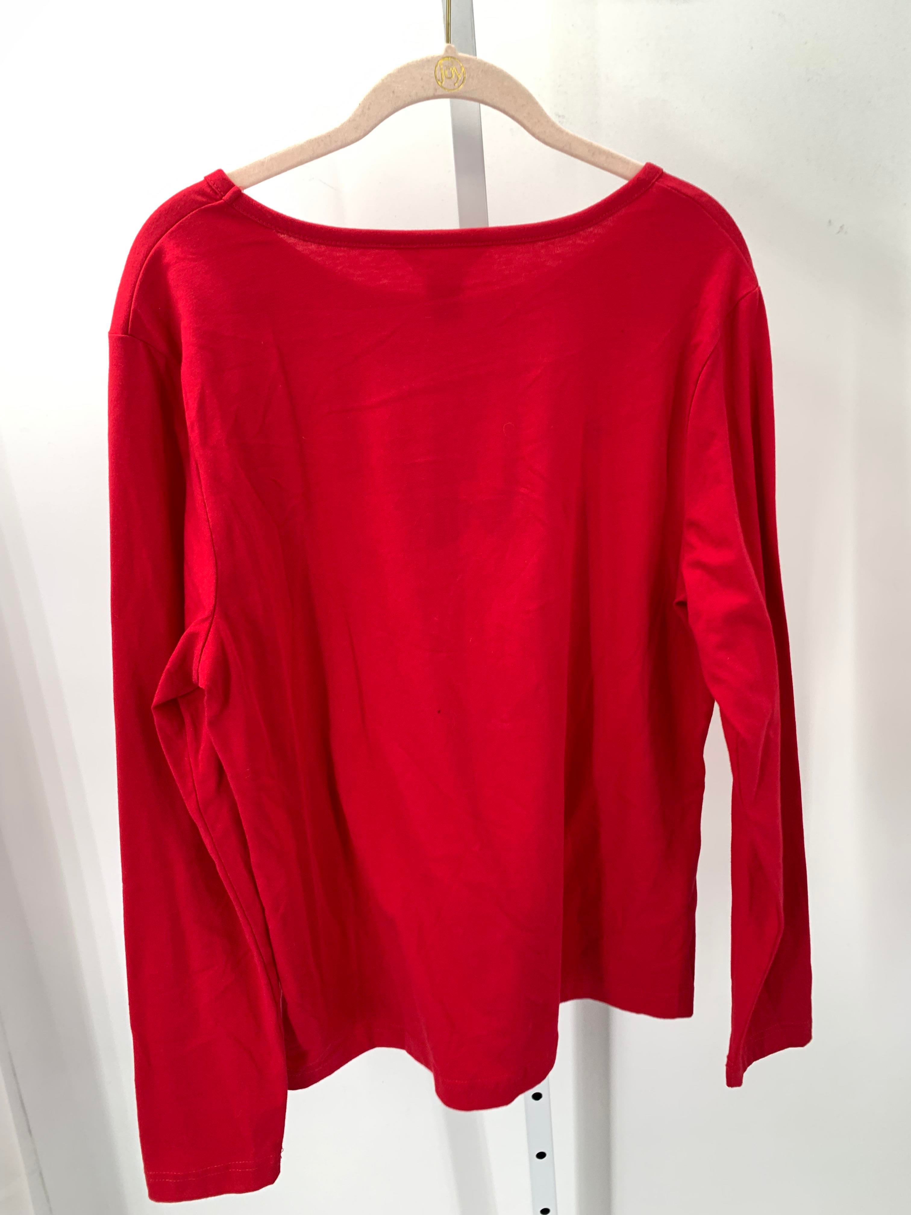 LONG SLV SHIRT SANTA RHINESTONE PEARLS.