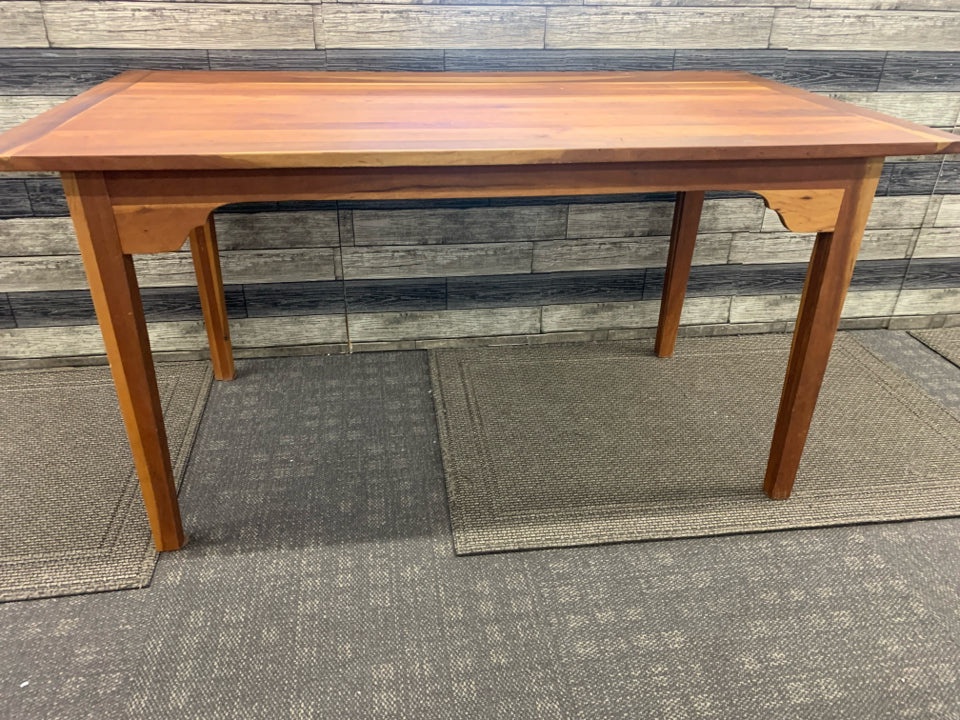 TWO TONED WOOD CRAFT/GAME TABLE.