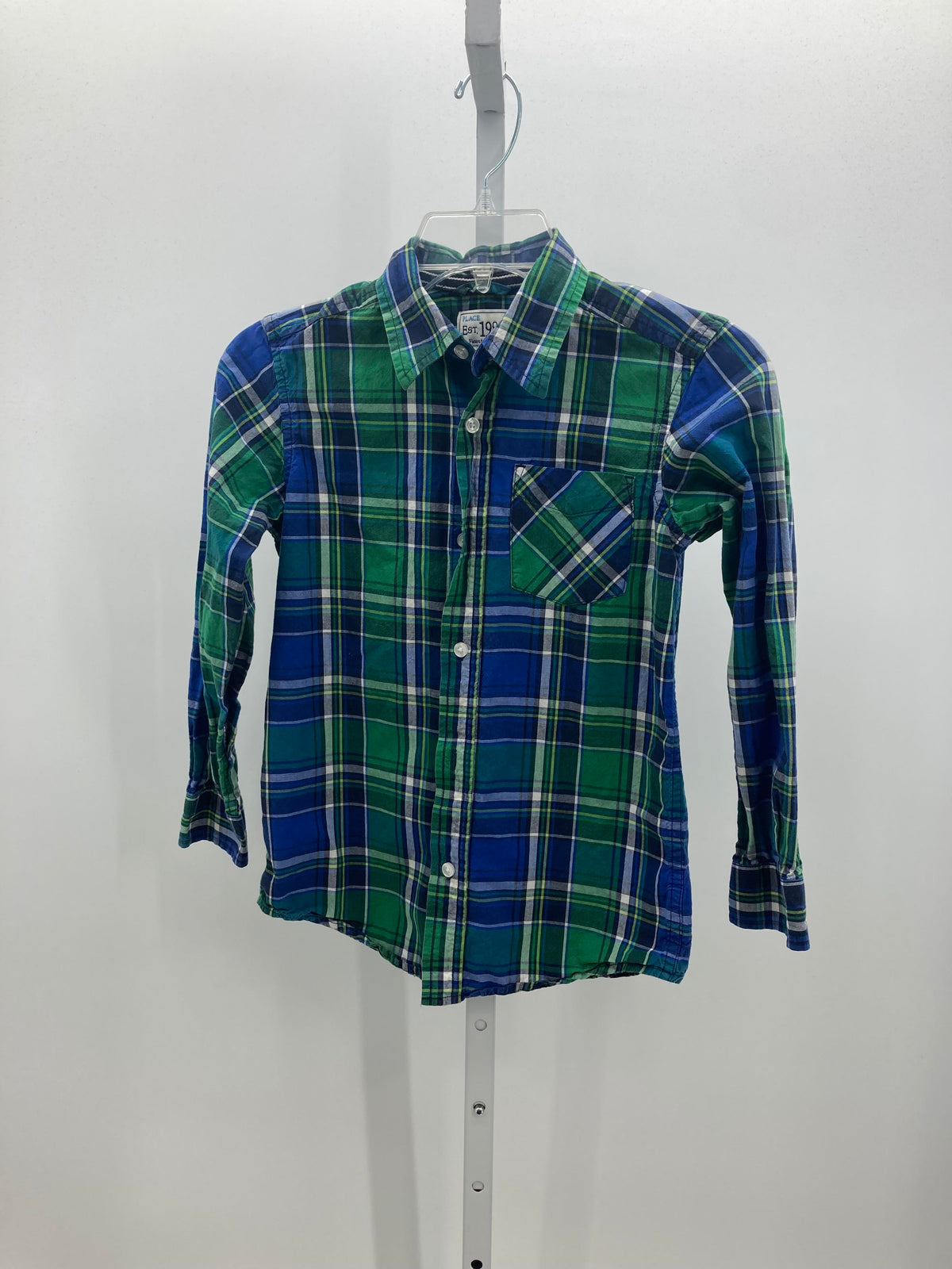 GREEN WHITE PLAID