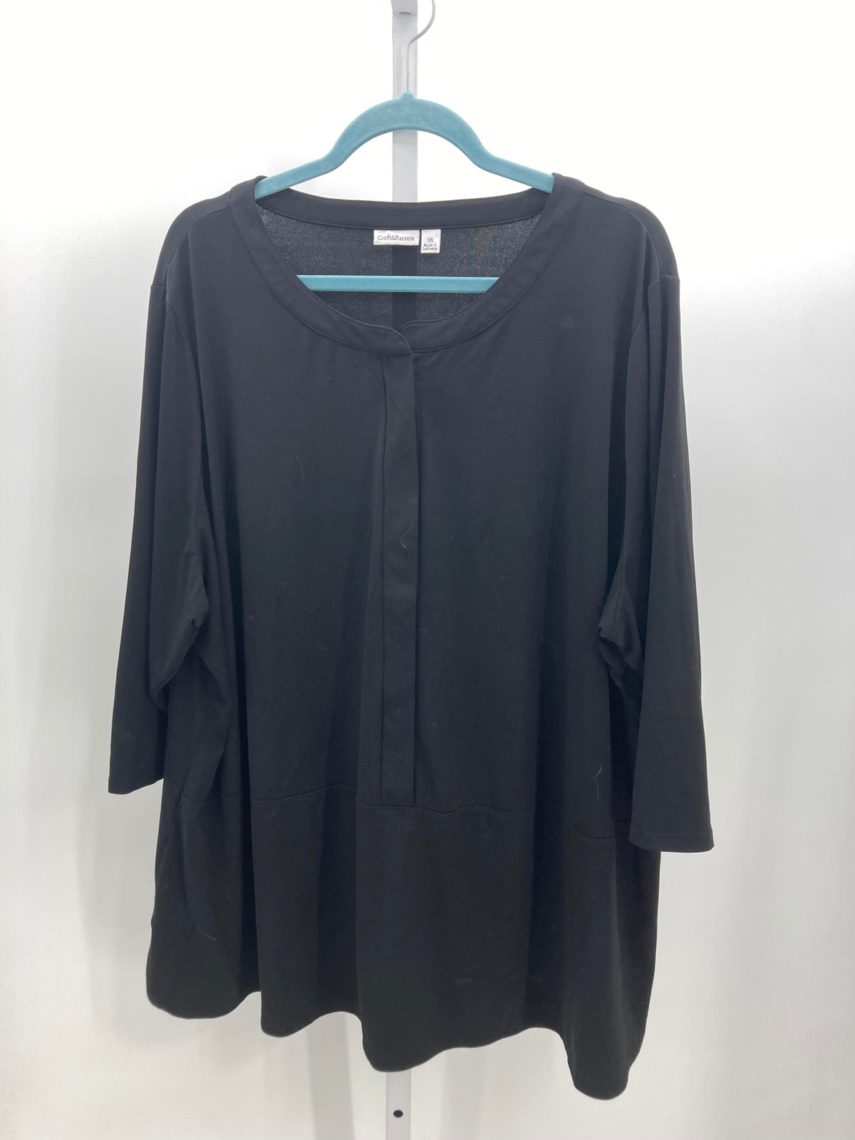 Croft & Barrow Size 3X Womens 3/4 Sleeve Shirt