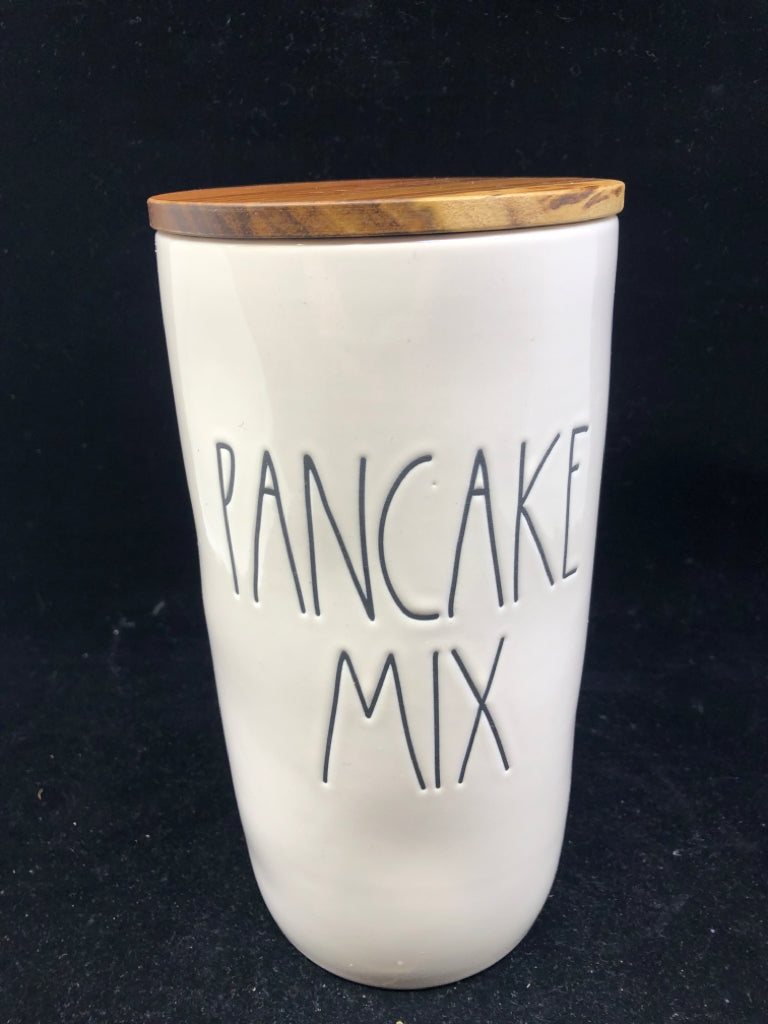 RAE DUNN PANCAKE MIX CANISTER.