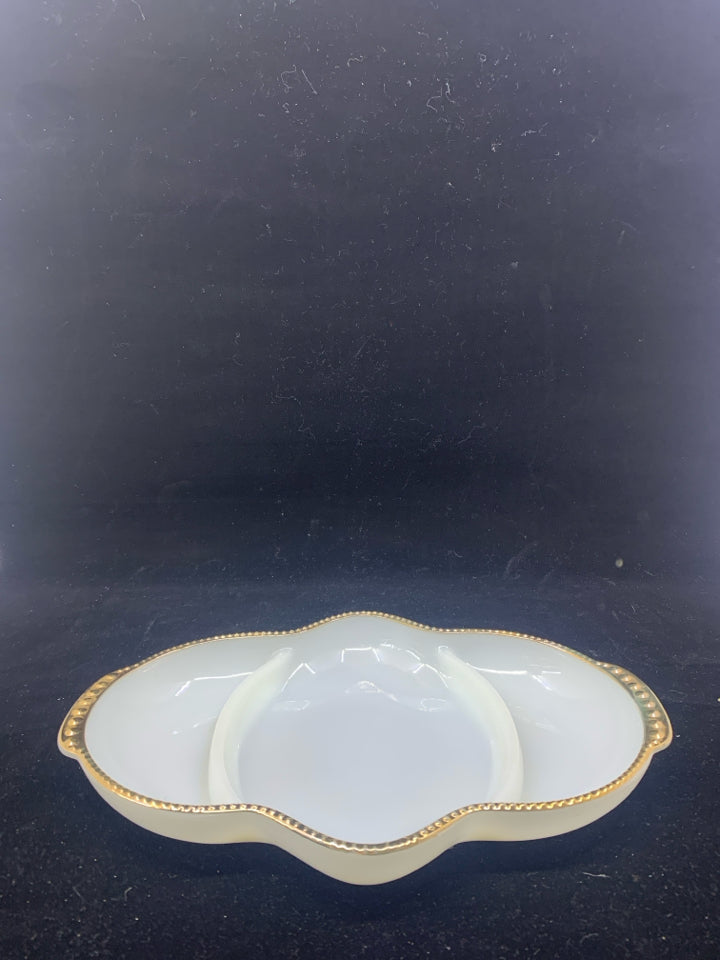 VTG DIVIDED OVAL SERVER- GOLD TRIM.