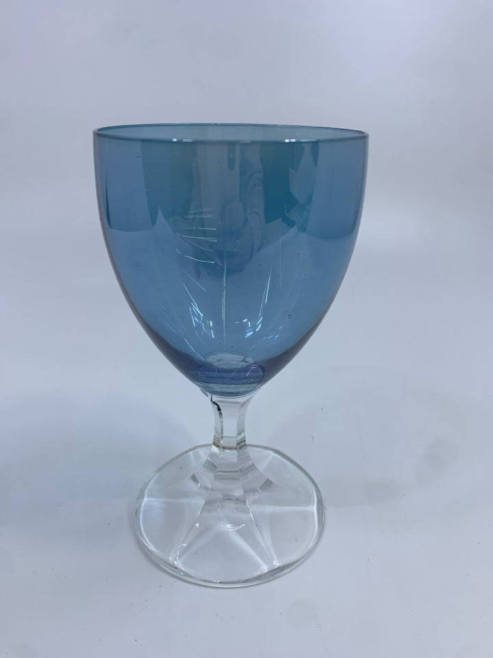 12 CONTOUR BLUE LOW WATER GOBLETS.