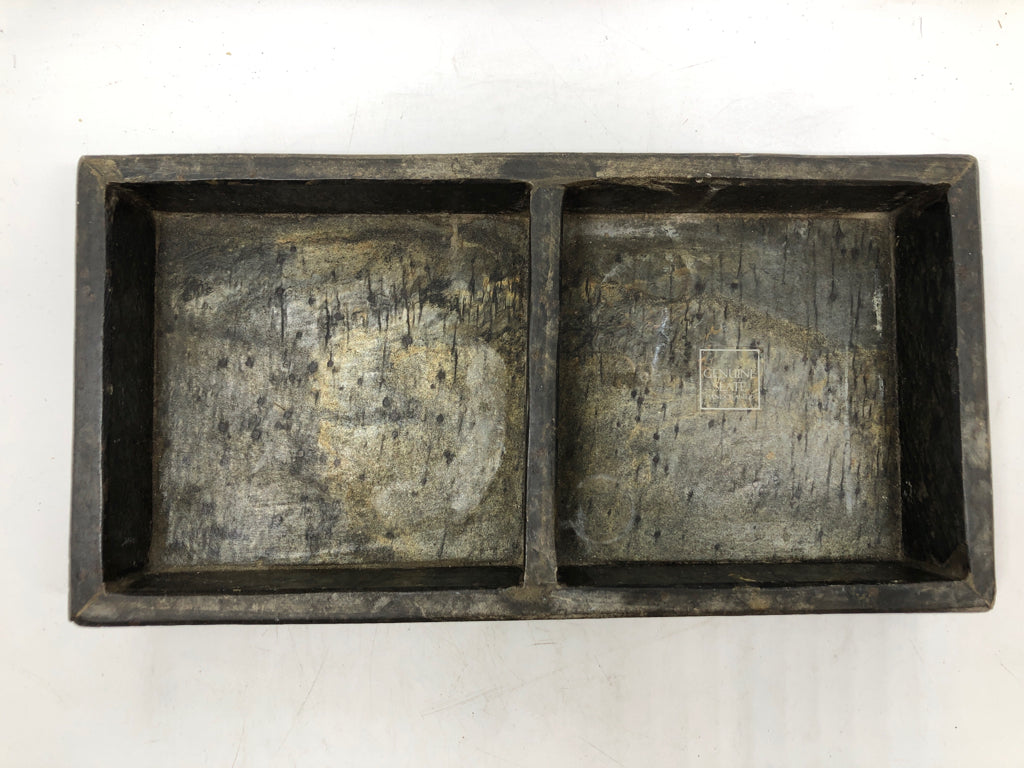HEAVY GENUINE SLATE 2 SECTION TRAY.