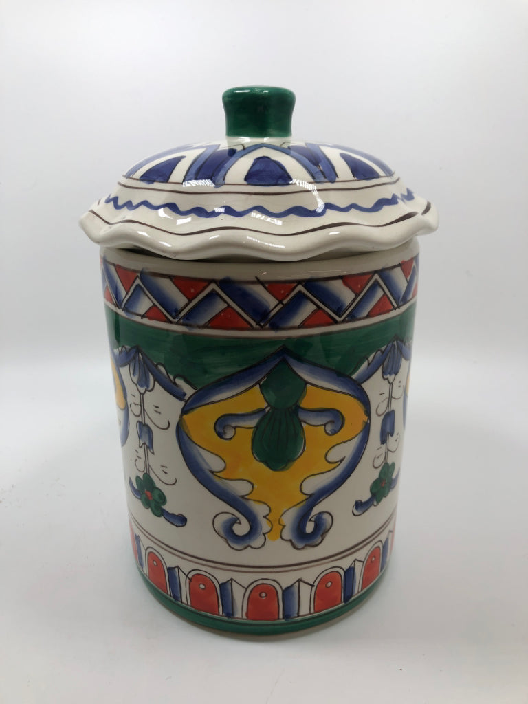 MULTI-COLORED JAR.