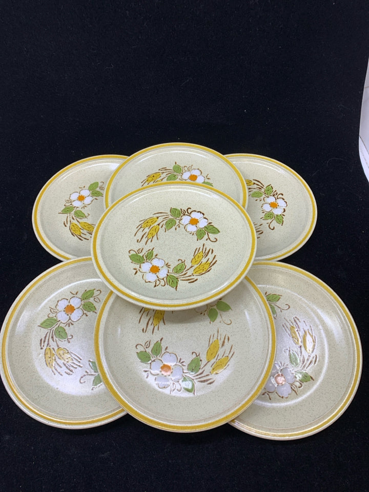 6 HEARTHSIDE GARDEN DESSERT PLATES.