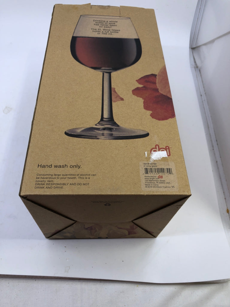 NIB XL WINE GLASS.